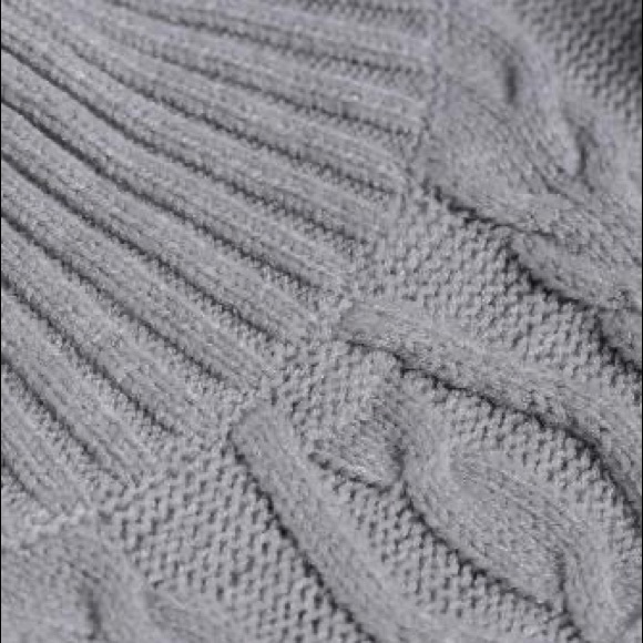 Gray High Neck Textured Bodycon Sweater Dress - Picture 12 of 13